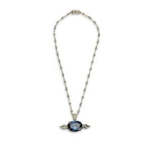 Mawi - Spike and Oval Blue Crystal Necklace
